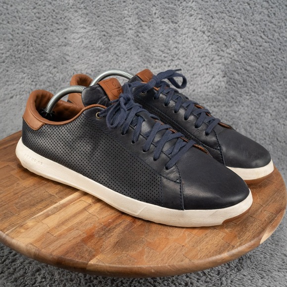 Cole Haan Other - Cole Haan Grandpro Sneaker Mens 10.5 Navy Blue Good Perforated Leather C28872